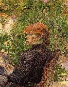 Henri De Toulouse-Lautrec Red Haired Woman Sitting in Conservatory oil on canvas